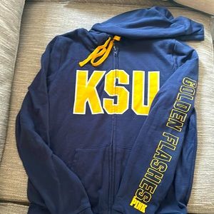 Pink Kent State sipper hoodie